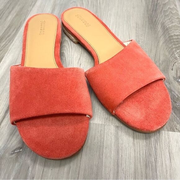 Soludos Orange and Pink Suede Sandals Slip-On - Picture 3 of 5